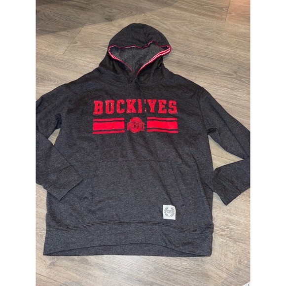Victoria's Secret PINK Tops - Victoria's Secret PINK Ohio State Buckeyes Hoodie Sequin Red Gray S P